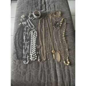 Vintage To Modern Large Jewelry Lot Necklaces Bracelets Earrings Brooches Cameo